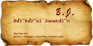 Békési Jonatán névjegykártya
